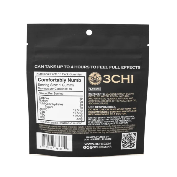 3Chi Comfortably Numb Gummies (200 mg Total Each Delta 8 THC & CBN)