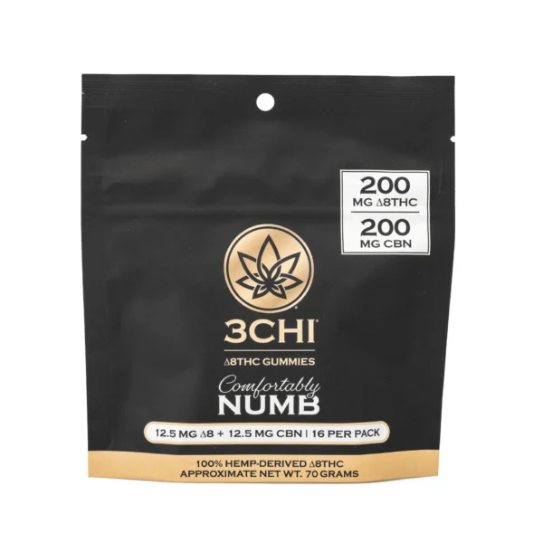 3Chi Comfortably Numb Gummies (200 mg Total Each Delta 8 THC & CBN)