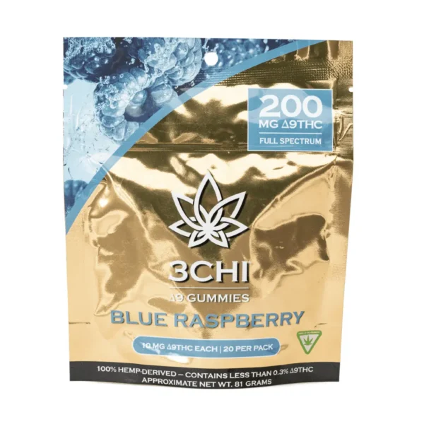 3Chi Delta 9 THC Gummies – Blue Raspberry (200 mg Total Delta 9 THC)