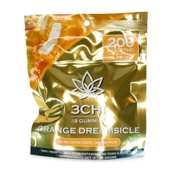 3Chi Delta 9 THC Gummies – Orange Dreamsicle (200 mg Total Delta 9 THC)