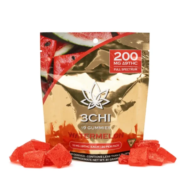 3Chi Delta 9 THC Gummies – Watermelon (200 mg Total Delta 9 THC)