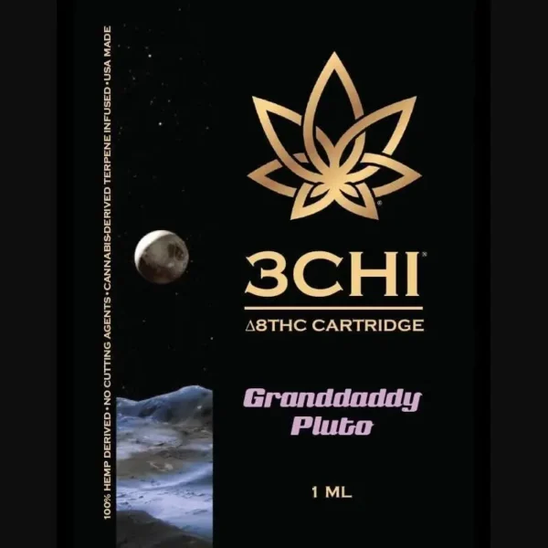 3Chi-Granddaddy-Pluto-Delta-8-THC-Vape-Cartridge-with-Botanical-Derived-Terpenes.webp 3Chi Delta 8 THC Vape Cartridge with Cannabis Derived Terpenes – Granddaddy Pluto