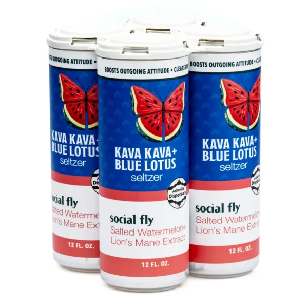 Asheville-Dispensary-Kava-Kava-Seltzer-Watermelon-Lions-Mane-4-Pack-Front.webp Asheville Dispensary Kava & Blue Lotus Seltzer 4-Pack – Social Fly