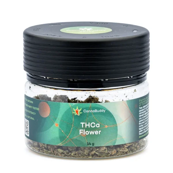 CannaBuddy-White-Label-THCa-Flower-Shake-14g-Jar-Front.webp THCa Flower Shake – 14 grams