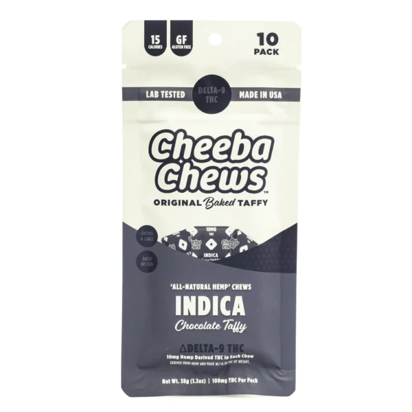 Cheeba Chews Delta 9 Chocolate Taffy – Indica (100 mg Delta 9 THC Total)