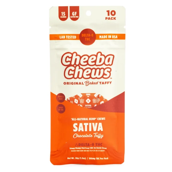 Cheeba Chews Delta 9 Chocolate Taffy – Sativa (100 mg Delta 9 THC Total)