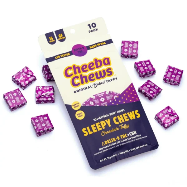 Cheeba-Chews-Delta-9-and-CBN-Chocolate-Taffy-Sleepy-Chew-50-mg-Total-Cannabinoids-combo.webp Cheeba Chews Delta 9 and CBN Chocolate Taffy – Sleepy Chew (50 mg Total Cannabinoids)