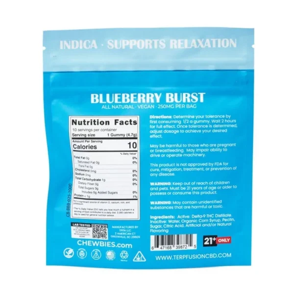 Chewbies Delta 9 THC Gummies – Blueberry Burst Indica