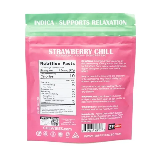Chewbies Delta 9 THC Gummies – Strawberry Chill Indica