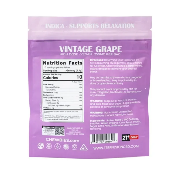 Chewbies Delta 9 THC Gummies – Vintage Grape Indica