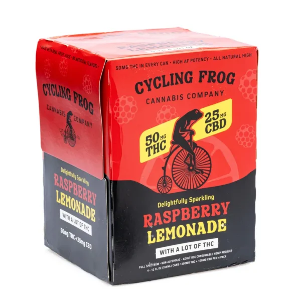 Cycling Frog High Potency THC + CBD Seltzer 4 Pack – Raspberry Lemonade