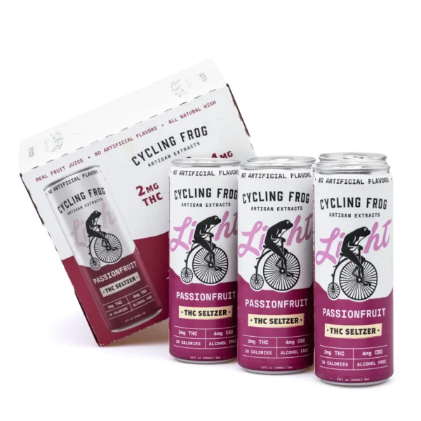 Cycling-Frog-THC-CBD-Light-Seltzer-6-Pack-Passionfruit-12-mg-Delta-9-THC-24-mg-CBD-Tota-Combo.webp Cycling Frog THC + CBD Light Seltzer 6 Pack – Passionfruit (12 mg Delta 9 THC + 24 mg CBD Total)