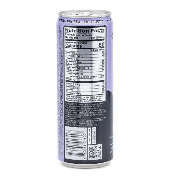 Cycling-Frog-THC-CBD-Seltzer-6-Pack-Black-Currant-can-back-scaled-1.webp Cycling Frog THC + CBD Seltzer 6 Pack – Black Currant (30 mg Delta 9 THC + 60 mg CBD Total)