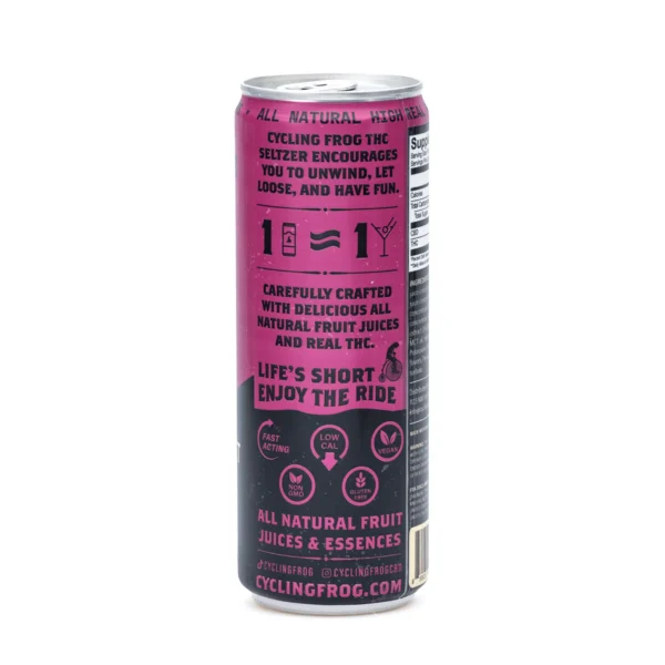 Cycling-Frog-THC-CBD-Seltzer-6-Pack-Guava-Passionfruit-30-mg-Delta-9-THC-60-mg-CBD-Total-Can-Back.webp Cycling Frog THC + CBD Seltzer 6 Pack – Guava Passionfruit (30 mg Delta 9 THC + 60 mg CBD Total)