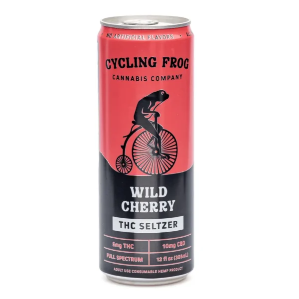 Cycling-Frog-THC-CBD-Seltzer-6-Pack-Wild-Cherry-can-front-scaled-1.webp Cycling Frog THC + CBD Seltzer 6 Pack – Wild Cherry (30 mg Delta 9 THC + 60 mg CBD Total)