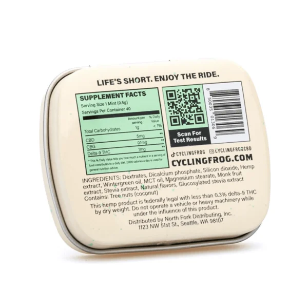 Cycling Frog Wintergreen Mints (40 mg Delta 9 THC + 200 mg CBD Total)