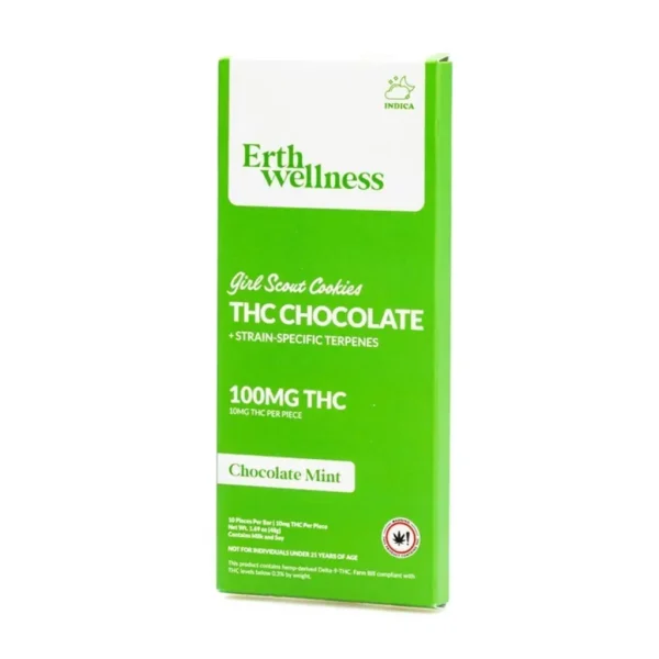 Erth Wellness Delta 9 THC Live Resin Chocolate Bar – Girl Scout Cookies Indica