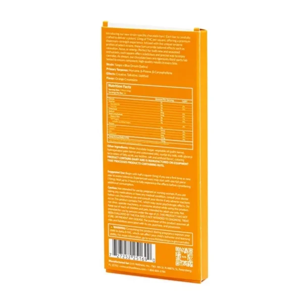 Erth-Wellness-Delta-9-THC-Live-Resin-Chocolate-Bar-Tangie-Dream-Sativa-box-back.webp Erth Wellness Delta 9 THC Live Resin Chocolate Bar – Tangie Dream Sativa