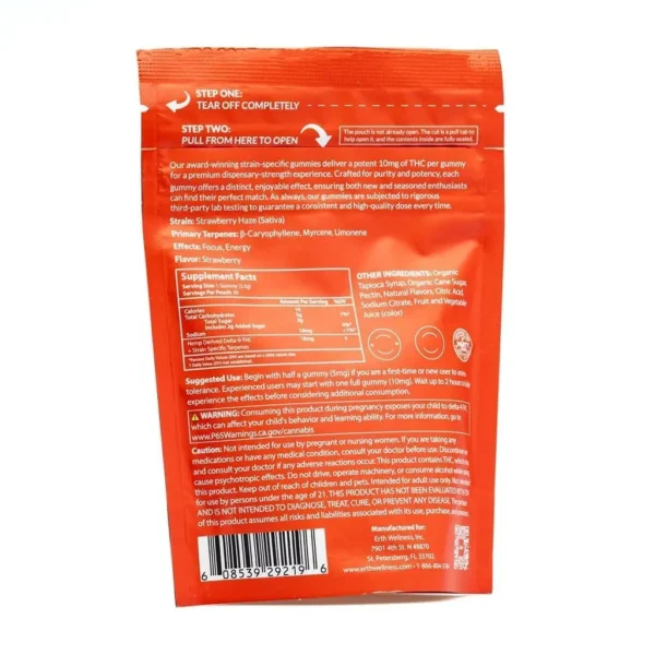 Erth Wellness Delta 9 THC Gummies – Strawberry Haze
