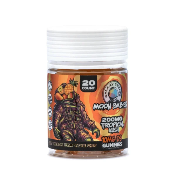 Galaxy-Treats-Moon-Babies-Delta-9-THC-Gummies-E28093-Tropical-Kush-200-mg-Total-Delta-9-THC-280-mg-jar-front.webp Galaxy Treats Moon Babies Delta 9 THC Gummies – Tropical Kush (200 mg Total Delta 9 THC + 200 mg Total CBD)