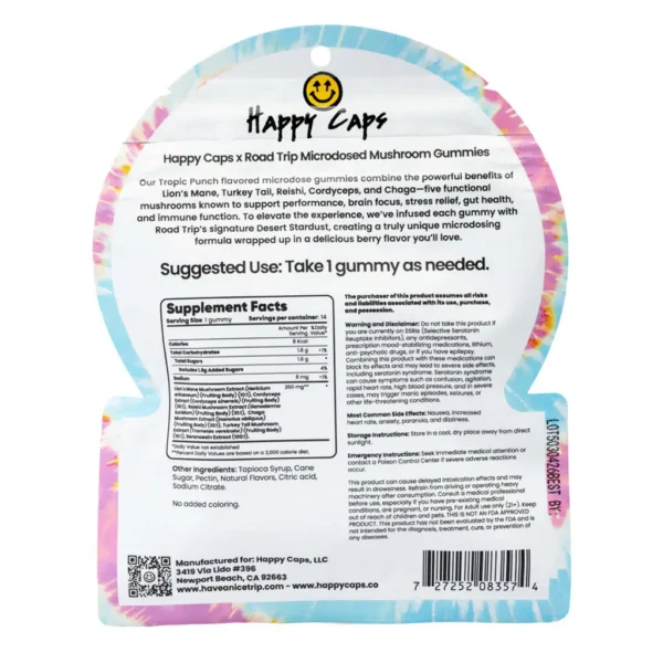 Happy Caps x Road Trip – Microdosed Gummies – Tropic Punch
