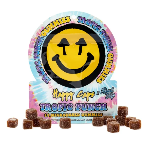 Happy Caps x Road Trip – Microdosed Gummies – Tropic Punch