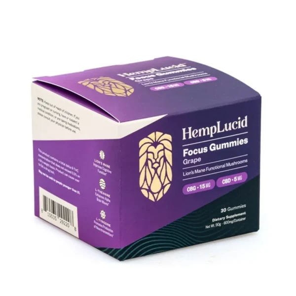 Hemplucid-Focus-Mushroom-Gummies-E28093-Grape-450-mg-Total-CBG-150-mg-Total-CBD-Box-Front.webp Hemplucid Focus Mushroom Gummies – Grape (450 mg Total CBG + 150 mg Total CBD)