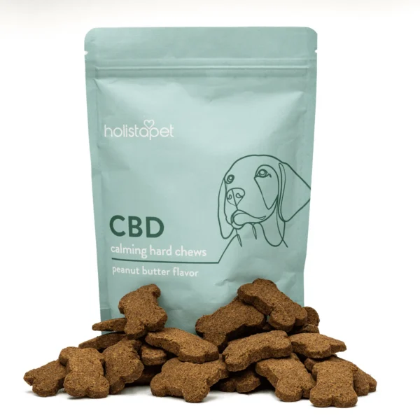 Holistapet-CBD-Calming-Hard-Chews-Peanut-Butter-Combo.webp HolistaPet CBD Dog Treats + Calming Relief (300 mg Total CBD)