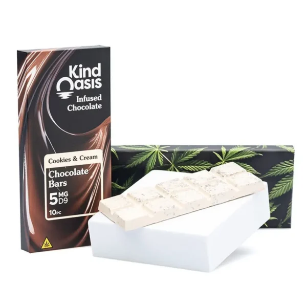 Kind Oasis Delta 9 THC Cookies & Cream Chocolate Bar