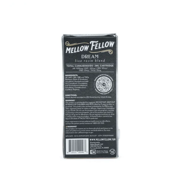 Mellow Fellow Dream Blend Live Resin Vape Cartridge – Double Dream