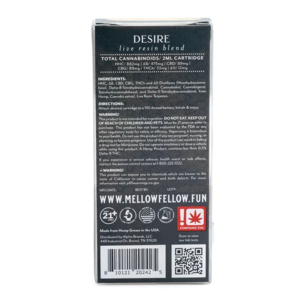 Mellow-Fellow-Desire-Blend-Live-Resin-Vape-Cartridge-Acapulco-Gold-Box-Back.webp Mellow Fellow Desire Blend Live Resin Vape Cartridge – Acapulco Gold