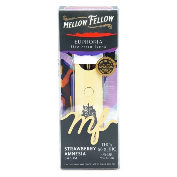 Mellow Fellow Euphoria Blend Live Resin Disposable Vape – Strawberry Amnesia