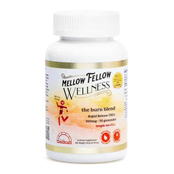 Mellow Fellow Wellness Gummies – Burn Blend – Tropic Medley (300 mg Total Cannabinoids)