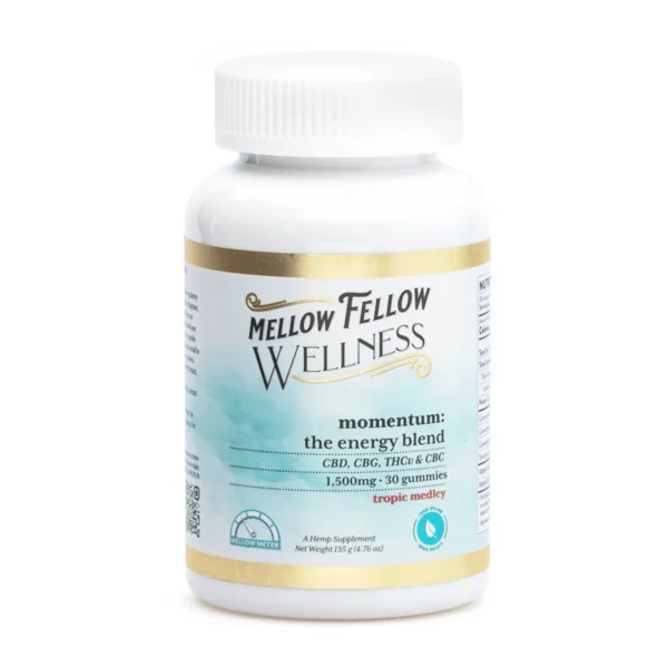 Mellow-Fellow-Wellness-Gummies-Momentum-Blend-Tropic-Medley-1500-mg-Total-Cannabinoids-Jar-Front.webp Mellow Fellow Wellness Gummies – Energy Blend – Tropic Medley (1500 mg Total Cannabinoids)