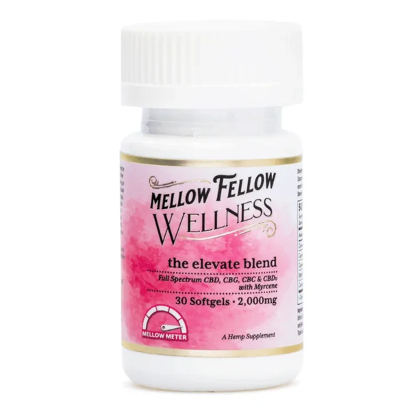 Mellow Fellow Wellness Softgel Capsules – Happy Blend (2000 mg Total Cannabinoids)