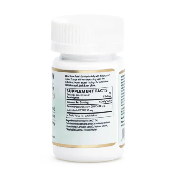 Mellow-Fellow-Wellness-Softgel-Capsules-Illuminate-Blend-600-mg-Total-Cannabinoids-Jar-Back.webp Mellow Fellow Wellness Softgel Capsules – Focus Blend (600 mg Total Cannabinoids)