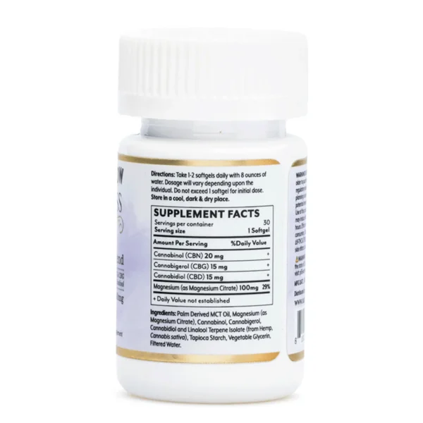 Mellow-Fellow-Wellness-Softgel-Capsules-Rest-Blend-1500-mg-Total-Cannabinoids-Bottle-Back.webp Mellow Fellow Wellness Softgel Capsules – Rest Blend (1500 mg Total Cannabinoids)