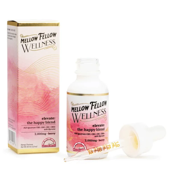 Mellow Fellow Wellness Tincture – Happy Blend – Berry (2000 mg Total Cannabinoids)