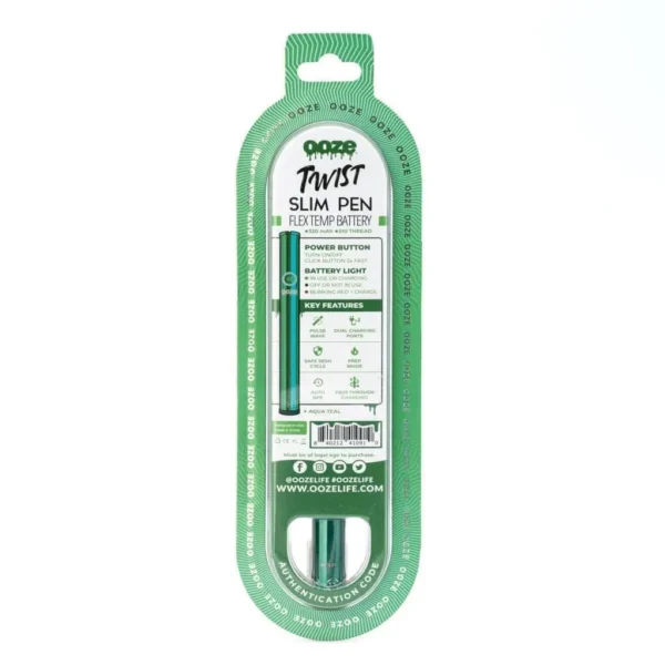 Ooze Slim Twist Pen 2.0 Vape Battery – Aqua Teal