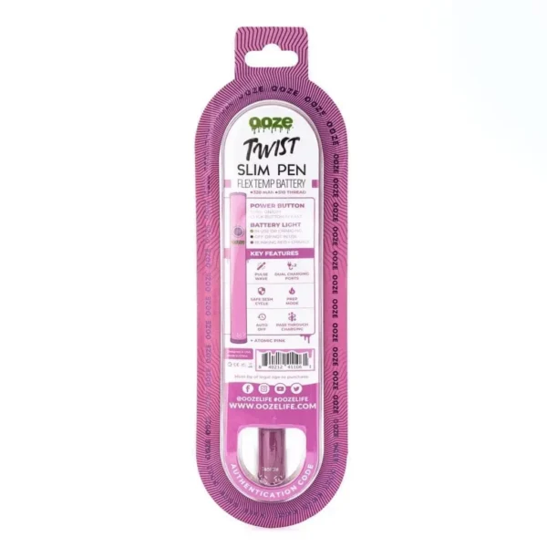 Ooze Slim Twist Pen 2.0 Vape Battery – Atomic Pink