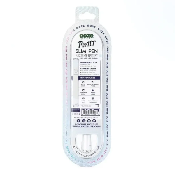 Ooze Slim Twist Pen 2.0 Vape Battery – Polar Pearl