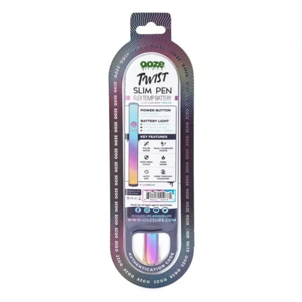 Ooze-Slim-Twist-Pen-2.0-Vape-Battery-E28093-Rainbow-Box-Back.webp Ooze Slim Twist Pen 2.0 Vape Battery – Rainbow
