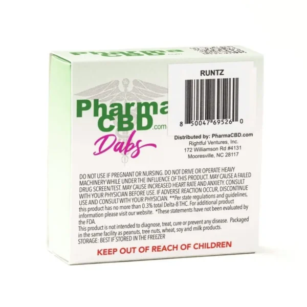 PharmaCBD Delta 8 Dabs – Runtz (2 grams Delta 8 THC)