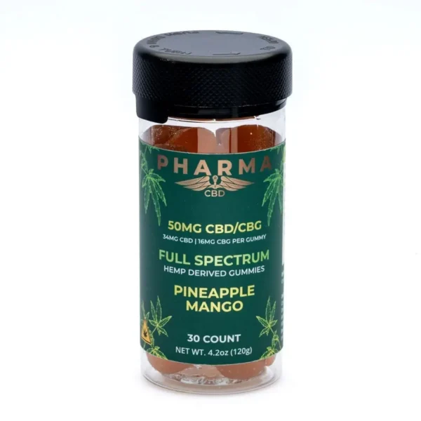 PharmaCBD-Full-Spectrum-CBD-and-CBG-Gummies-Pineapple-Mango-jar-front.webp PharmaCBD Full Spectrum CBD and CBG Gummies – Pineapple Mango