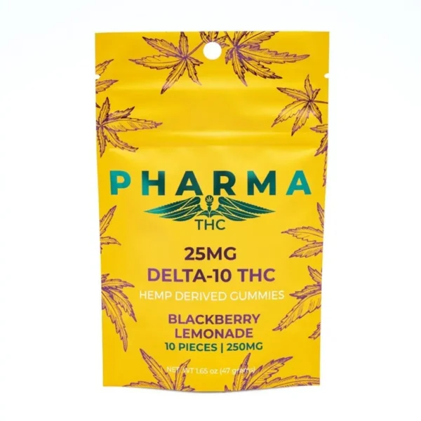 PharmaTHC-Delta-10-THC-Gummies-Blackberry-Lemonade-250-mg-Total-Delta-10-THC-bag-front.webp PharmaTHC Delta 10 THC Gummies – Blackberry Lemonade (250 mg Total Delta 10 THC)