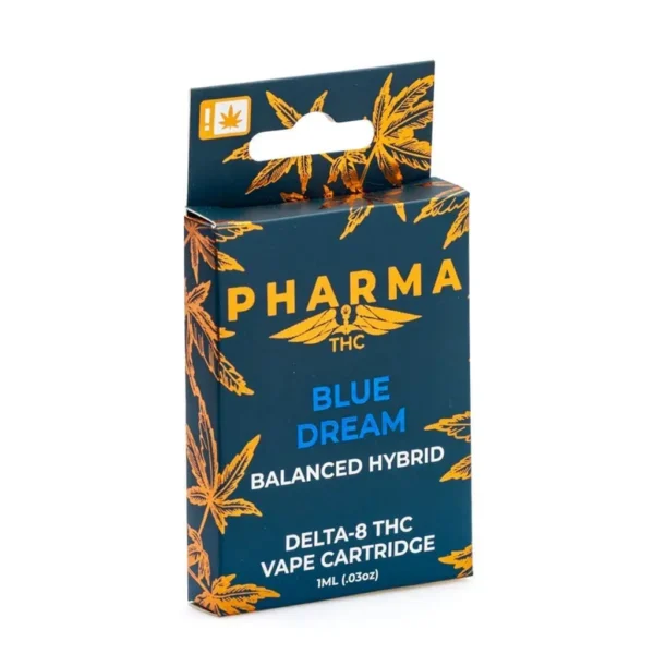 PharmaTHC-Delta-8-THC-Vape-Cartridge-Blue-Dream-Box-Front.webp PharmaTHC Delta 8 THC Vape Cartridge – Blue Dream