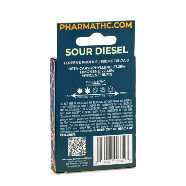 PharmaTHC Delta 8 THC Vape Cartridge – Sour Diesel