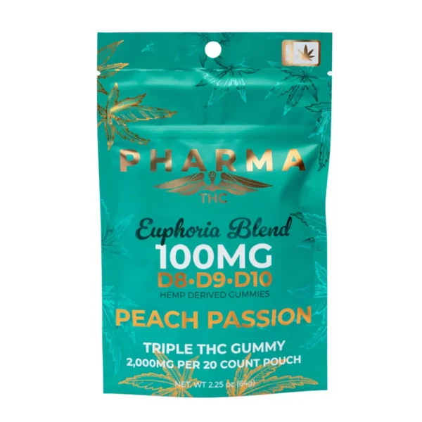 PharmaTHC Euphoria Blend Triple THC Gummies – Peach Passion