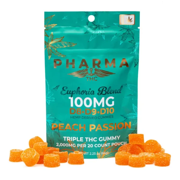 PharmaTHC Euphoria Blend Triple THC Gummies – Peach Passion