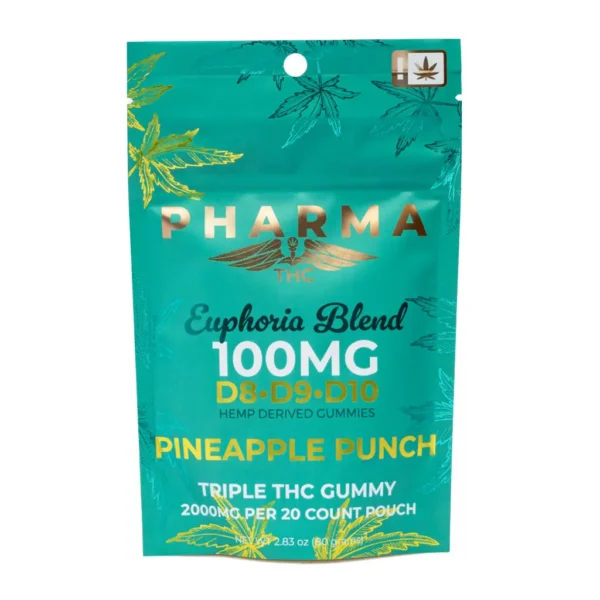 PharmaTHC Euphoria Blend Triple THC Gummies – Pineapple Punch